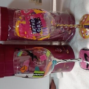 New Set Of Lolita Birthday Girl & Shopaholic Wine Glass Set SS2